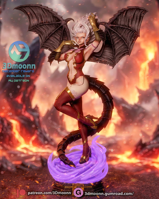 Mirajane Satan Soul full body statue on magical energy base from Fairy Tail