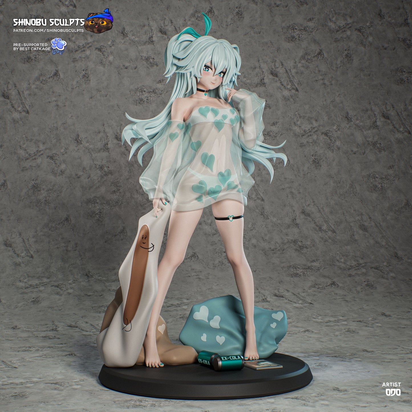 Florence Girls’ Frontline 2 Exilium painted 1:8 scale collectible figure front view detailed hair sweater thigh-high stockings display base