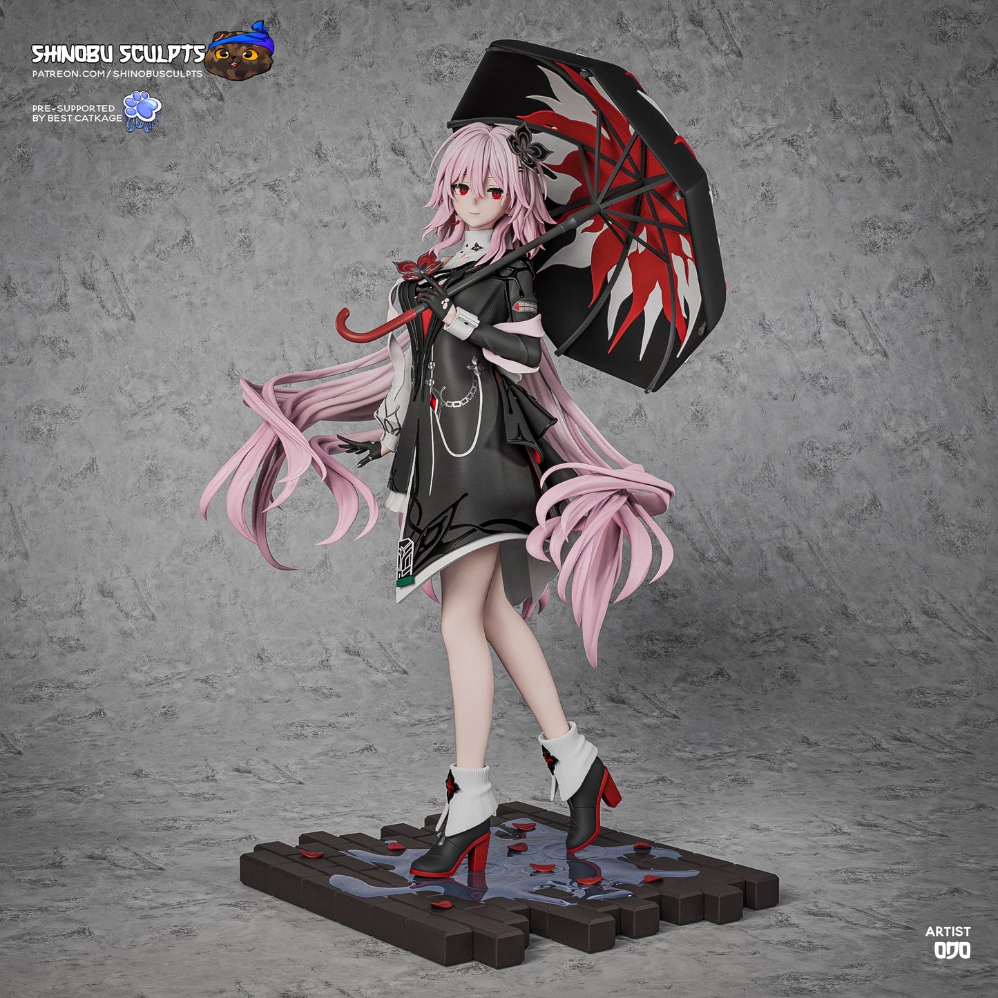 Everknight Honkai Star Rail painted collectible figure full body anime character with umbrella