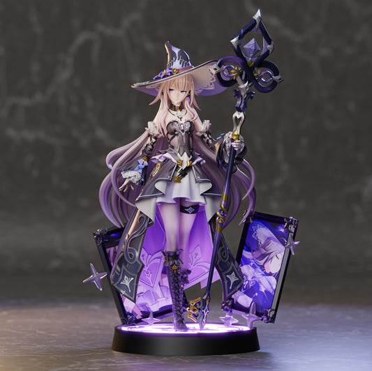 Front View Image – The Herta Honkai: Star Rail 1:7 scale collectible figure full front view, posed with staff, witch hat, and ornate magical base.