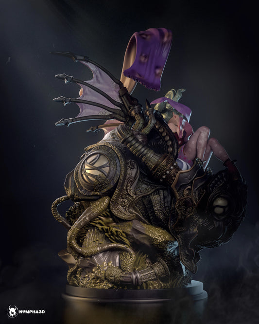 Terra Branford Final Fantasy VI collectible statue multi-angle render – detailed Magitek Armor sculpt by Nympha3D