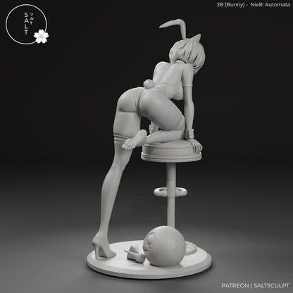 2B Bunny from NieR Automata 1-7 scale garage kit unpainted rear view