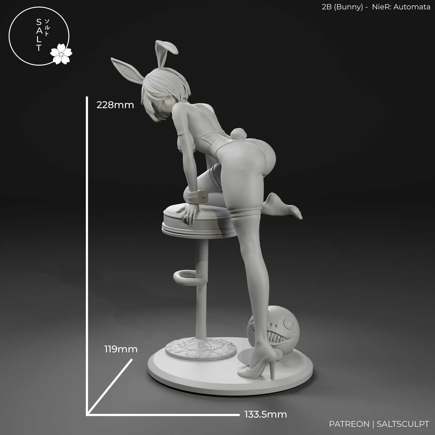 2B Bunny from NieR Automata 1-7 scale garage kit dimensions reference