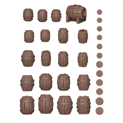 AK Interactive Basing Bits: Wood Barrels (32 Pieces)
