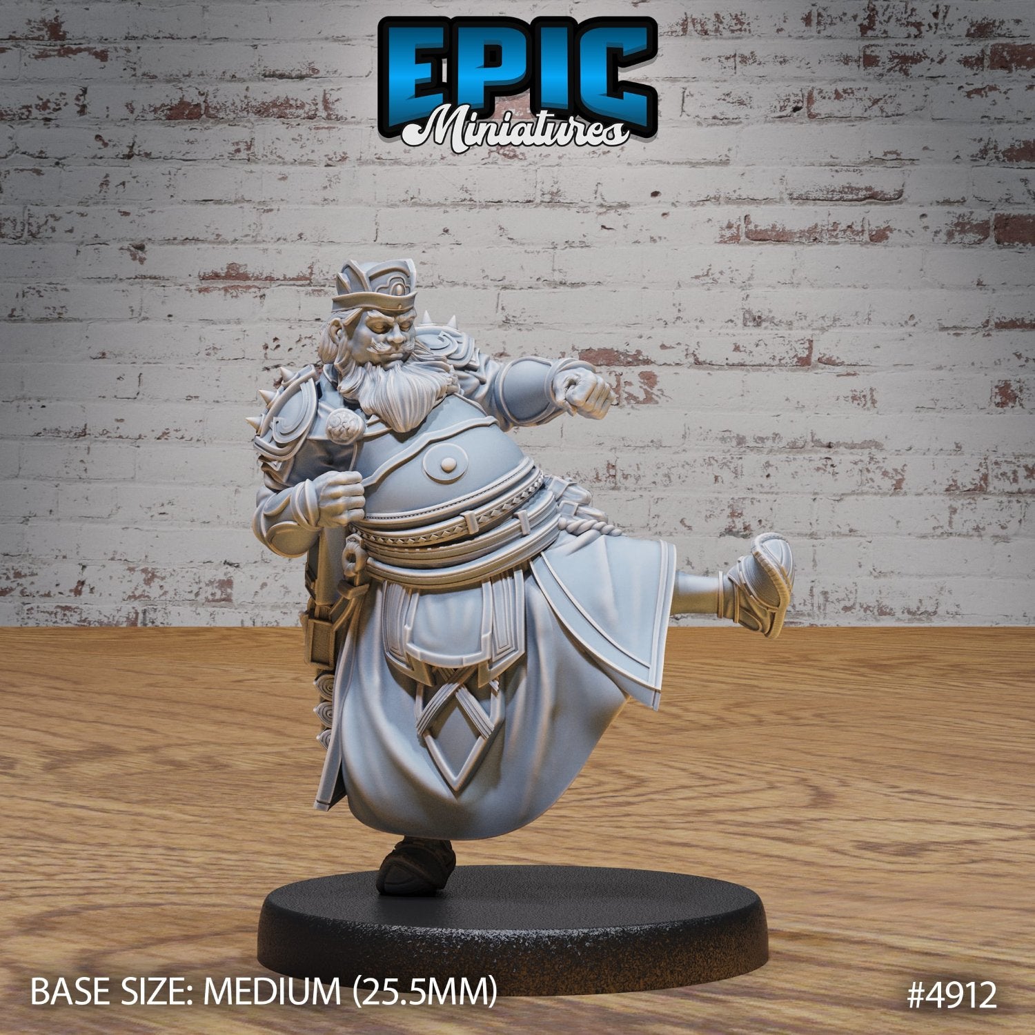 The False Emperor miniature executing a powerful martial kick, dressed in opulent armor, conveying authority and agility for dynamic TTRPG scenarios.