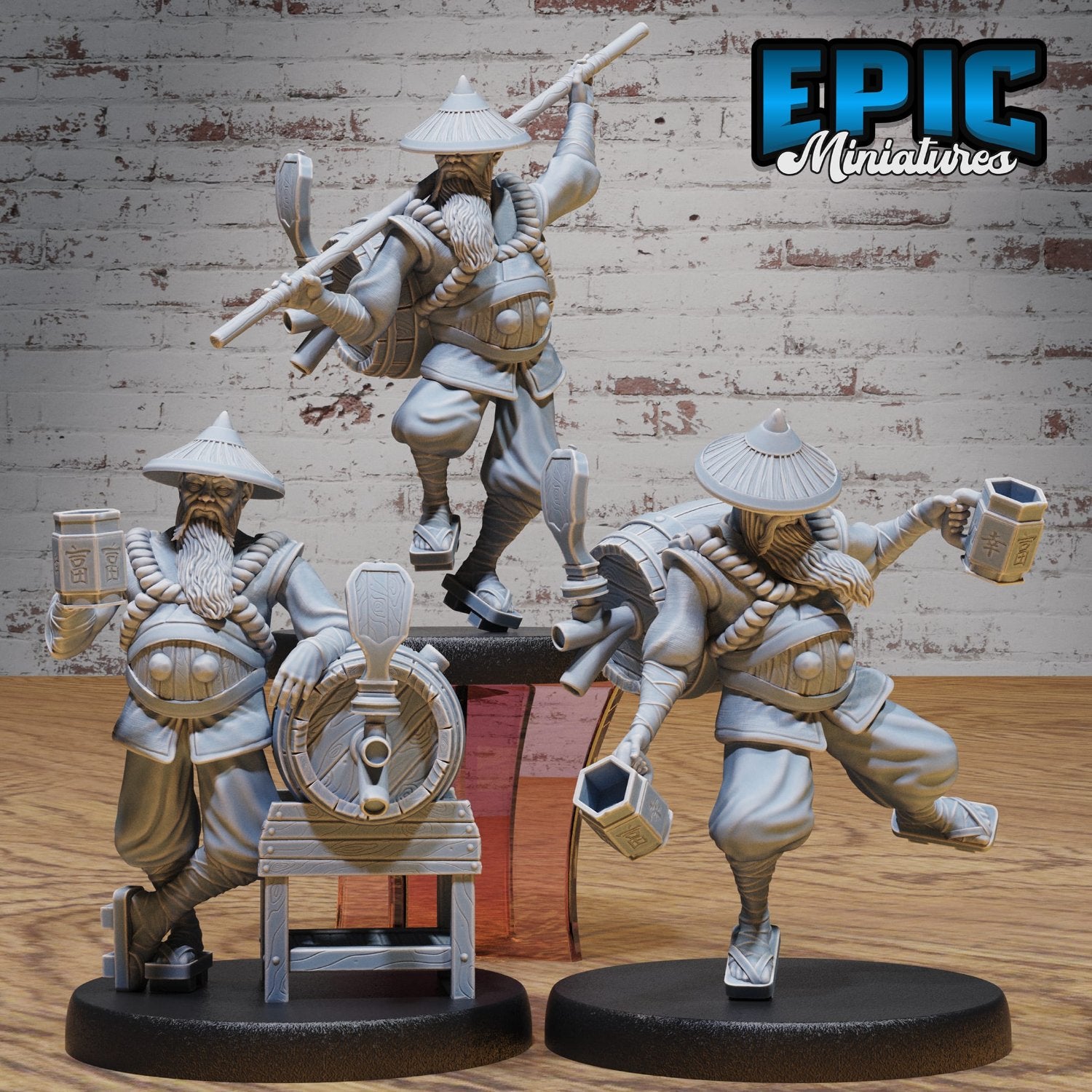 Drunk Master collection showcasing various tipsy stances, each figure capturing a different moment of unsteady martial prowess.