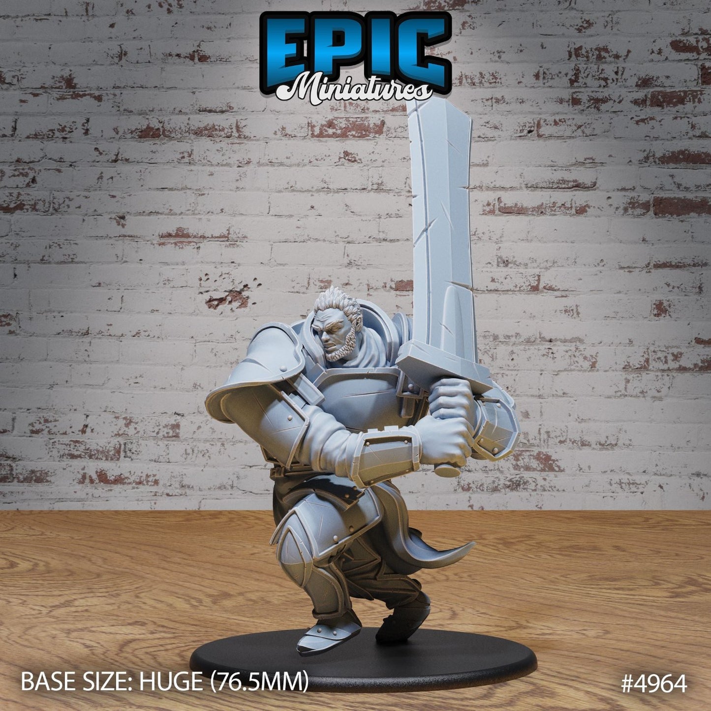 Fire Giant miniature leaning forward with a massive sword, in a dynamic chase pose, perfect for fantasy RPG encounters.