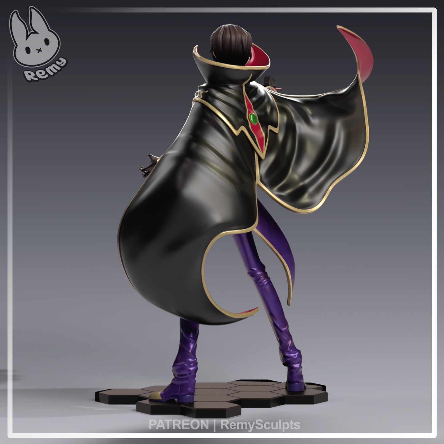 lelouch vi britannia code geass 1:7 scale figure back pose flowing cape zero outfit