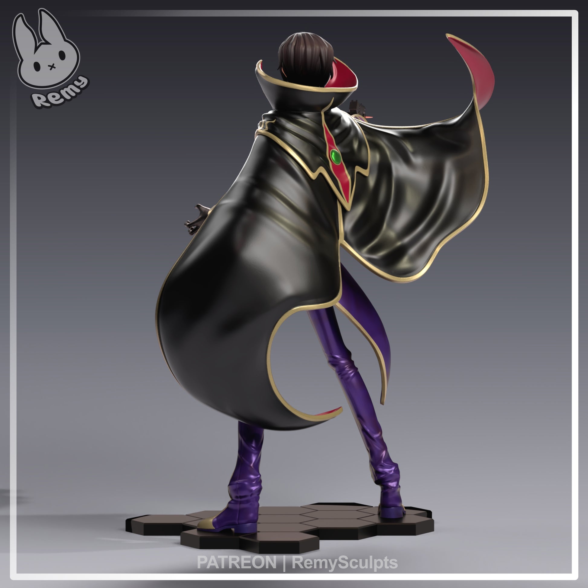 lelouch vi britannia code geass 1:7 scale figure back pose flowing cape zero outfit
