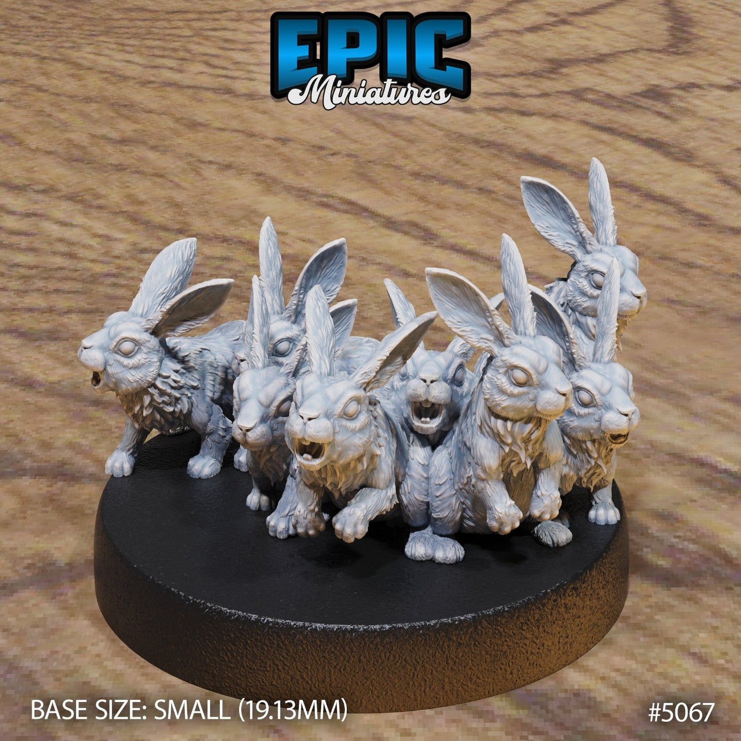 Small Rabbit Swarm miniature, depicting a chaotic cluster of rabbits ready to hop into action. Perfect for hare-brained adventures in D&D or Pathfinder. Warning: they may multiply faster than you can roll initiative