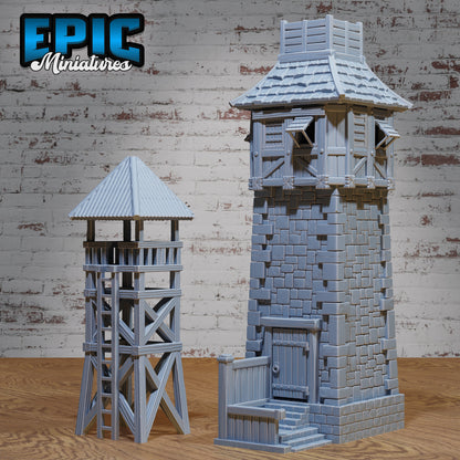 Prison Watch Tower Miniatures – Wood & Stone Variants