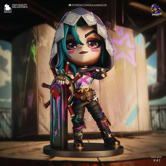 Unpainted Garage Kit Chibi Jinx - Arcane Figure (Unpainted)