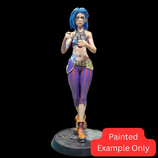 3D Printed Broken Jinx - Arcane/League of Legends - 1:8 Scale Figure (Unpainted)