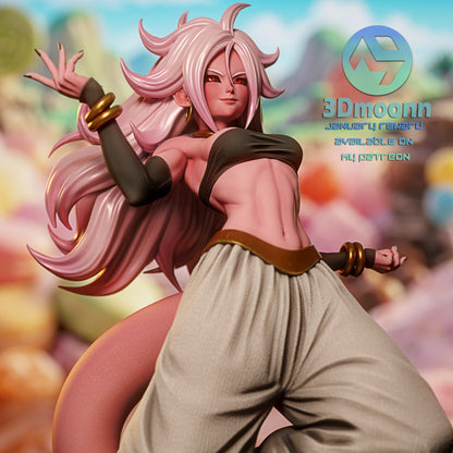 Android 21 Dragon Ball FighterZ 1:6 scale figure standing pose long hair candy base front view