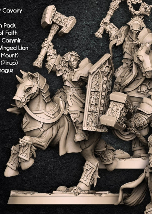 Requiem Heavy Cavalry Miniature Set – Human Mounted Paladins