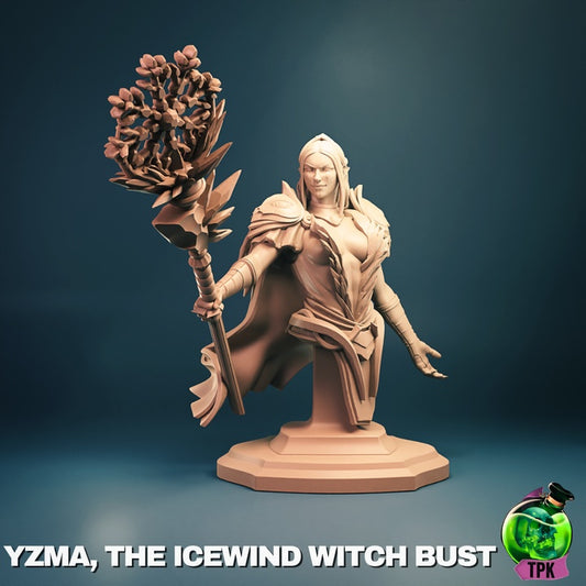 Yzma, the Icewind Witch – Frost Sorceress Spellcaster – Fantasy Witch Collectible Figure & Bust