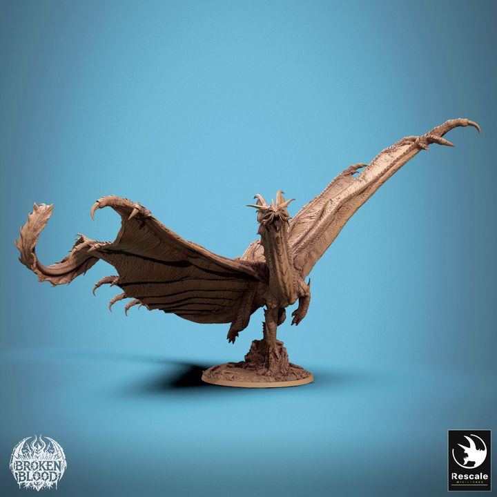 Legendary Metallic Gold Dragon with wings outstretched, showcasing detailed scales and a dynamic flying pose on a stone base.