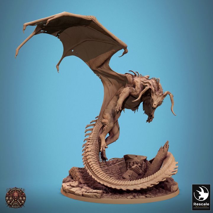 Chromatic Black Dragon miniature in an aggressive attack pose, baring fangs and claws for dramatic tabletop encounters in fantasy games.