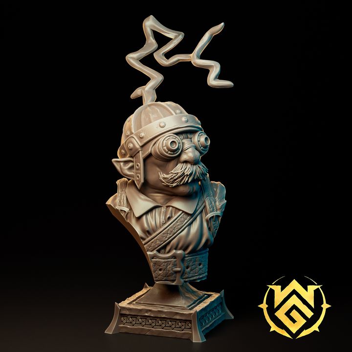 Electromancer Bust with helmet and electric currents