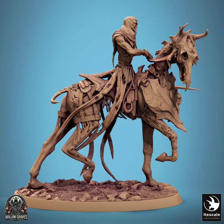 Doomstride rider in resting stance, with the skeletal horse walking forward.