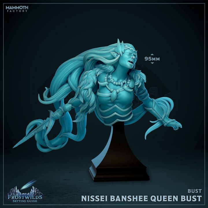 A bust of the Nissei Banshee Queen, showcasing ethereal beauty and terror.