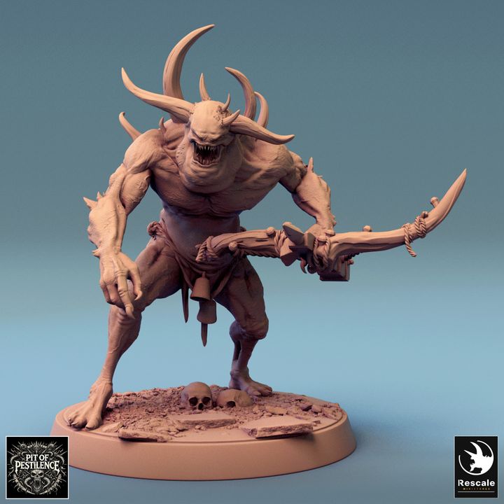 Beastly figure in a hunched pose with a crossbow, displaying savage intent in a pose suited for horror games.