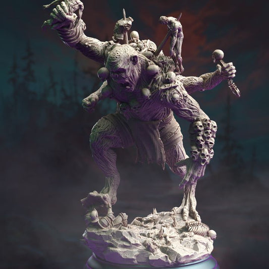 Shambling Corpse Collector miniature - a large, monstrous creature covered in skulls and carrying corpses, posed in a menacing stance.