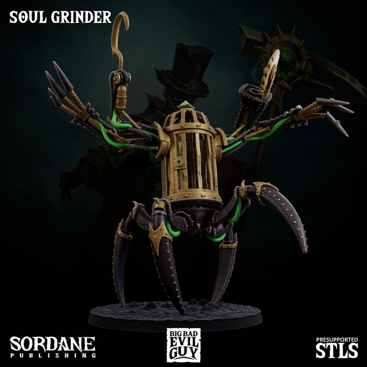 ges, suitable for dark fantasy TTRPGs.
Pose 2 – Soul Grinder with arms raised, ready to strike, emphasizing its monstrous form and suitability for horror-based TTRPGs.