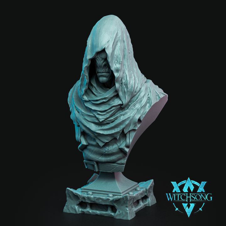 Greed's Emissary Boneclaw bust with hooded robes