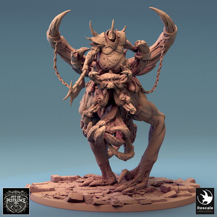 Vorathe miniature, emphasizing the muscular tail and layered, monstrous armor, suitable for dark fantasy TTRPG use.