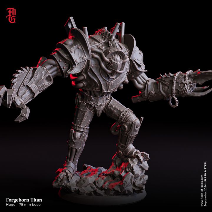 
Meta Description:

Forgeborn Titan is a massive miniature on a 75mm base, designed as a mechanical giant with intricate armor, heavy plating, and hydraulic arms. This imposing figure fits well in sci-fi or fantasy tabletop RPGs like Starfinder or Warhammer 40k, adding depth to battles and campaigns with its formidable presence.

Alt Text:

Forgeborn Titan, a huge miniature on a 75mm base, features heavy armor, intricate mechanical detailing, and hydraulic arms. Ideal for sci-fi and fantasy tabletop RPGs su