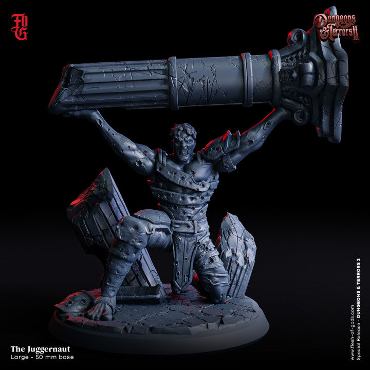 Ghost - The Juggernaut miniature inspired by Thirteen Ghosts, lifting a crumbling column with immense strength.