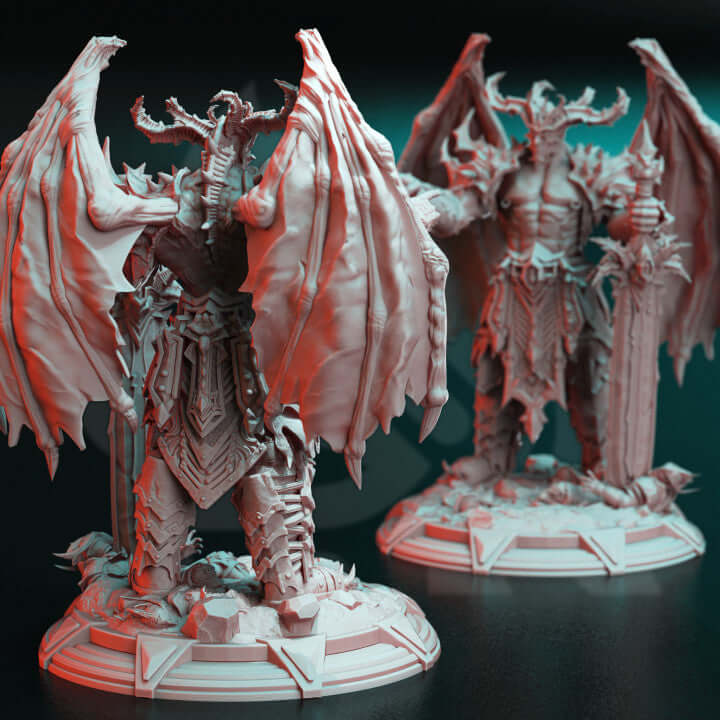 Kavaramon, the Arch Devil 3D printed miniature for Dungeons & Dragons, Frostgrave, Pathfinder, and Age of Sigmar tabletop games