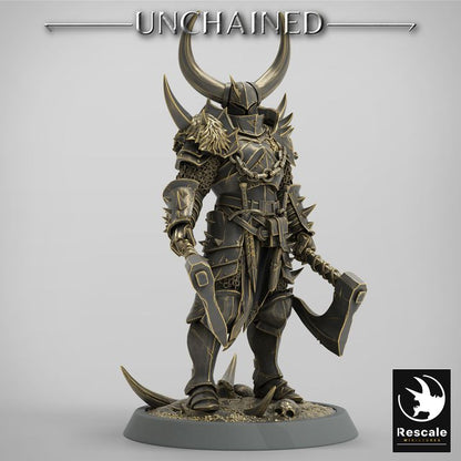 Chief of Light Dual Axe Soldiers, posed in a commanding stance with dual axes.