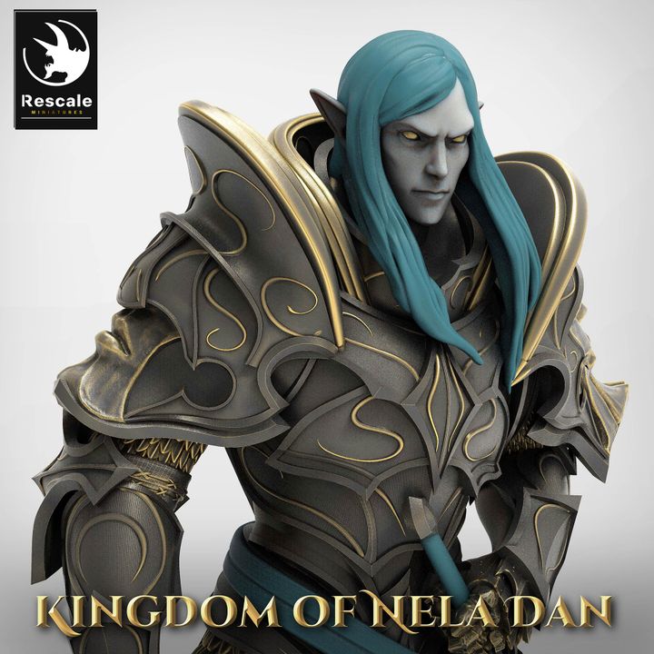 Close-up of Lord Velir's face and upper body in detailed armor, showcasing his stern expression and long hair.