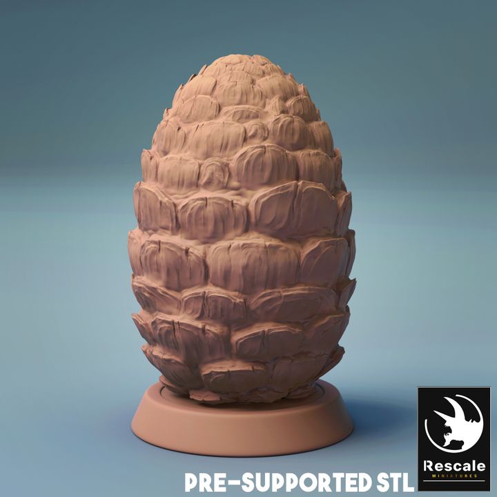 Magma Dragon Egg miniature with a textured, rock-like surface, ideal for tabletop RPGs and fantasy settings.