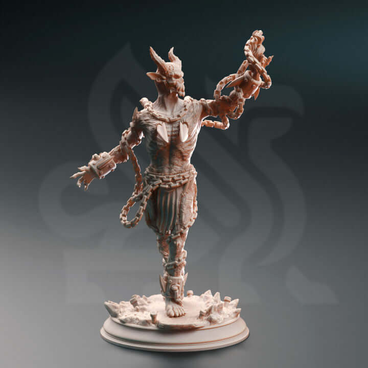 Chain Devils of the Nosmeni 3D printed devil mini for Dungeons and Dragons, Pathfinder, Frostgrave, and Age of Sigmar TTRPGs.