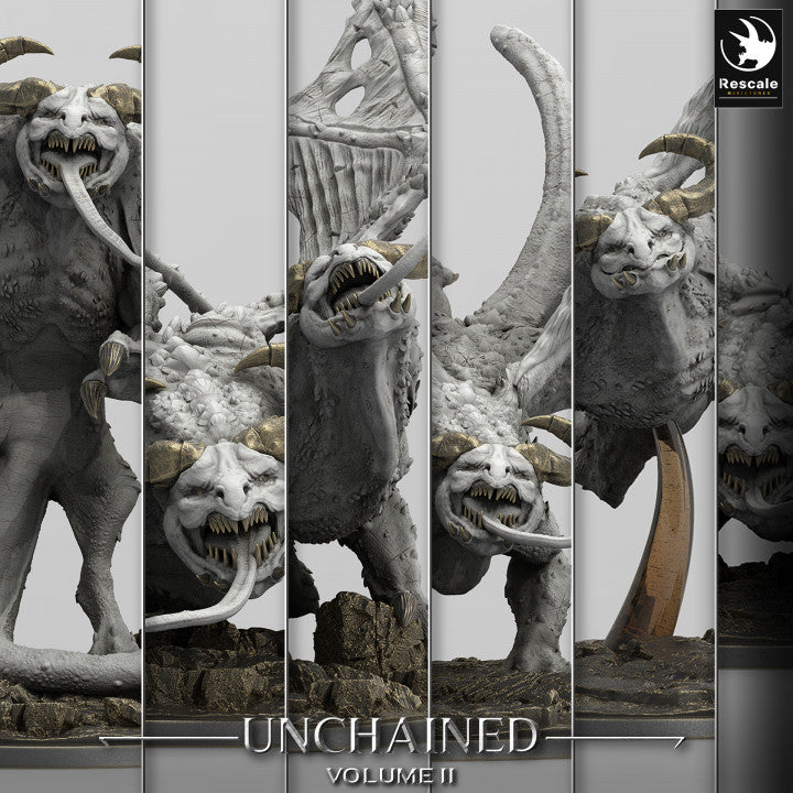 Multiple angles of Grobanns figurine in a collage, emphasizing the skeletal features and twisted horns.