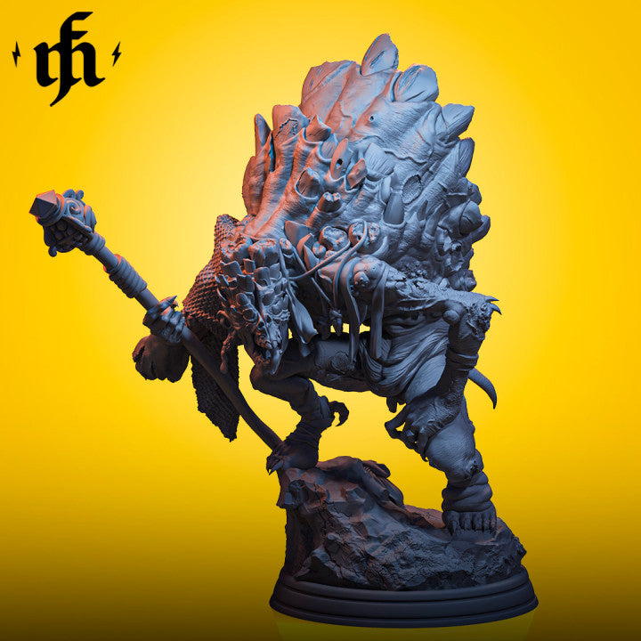 Tooth Fairy, a monstrous creature covered in jagged teeth and bone-like protrusions, wielding a large spiked club. The figure’s hunched stance and detailed textures of teeth and sinew evoke a sense of dread, making it a perfect fit for dark fantasy settings.