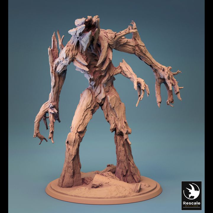 Treant Soldier Skinny, a wooden guardian with a slender form. Designed for tabletop RPGs such as Dungeons & Dragons, Pathfinder, and Warhammer.