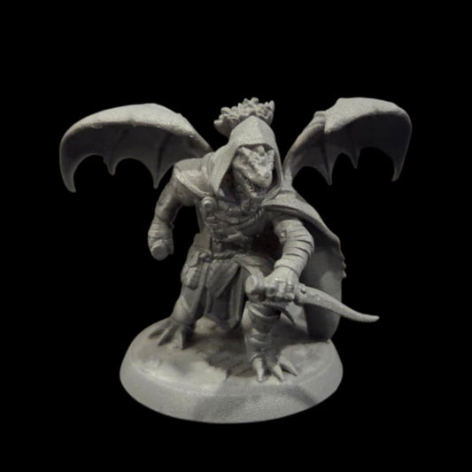 Winged Dragonborn Male Rogue Miniature and Bust