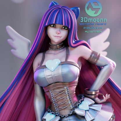 Stocking Panty and Stocking with Garterbelt 1:6 scale collectible close-up view of face, long hair, corset top, and wing details.