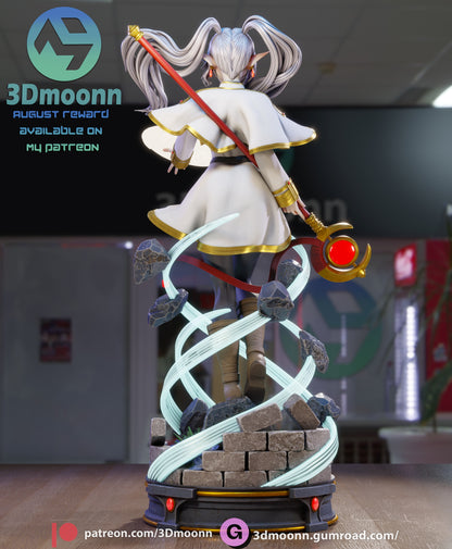 Frieren 1:6 scale figure back view with flowing cloak and hair sculpt - anime collectible figure