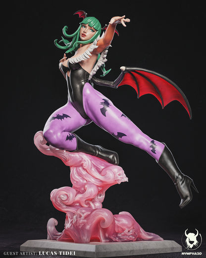 Morrigan Aensland front view outstretched arm bat wings Darkstalkers statue