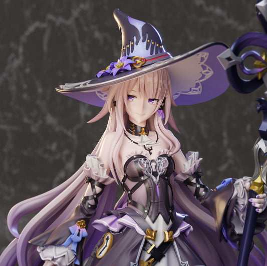 Close-Up Image – The Herta Honkai: Star Rail 1:7 scale collectible figure close-up portrait, highlighting detailed face, hat, and corset-style outfit.