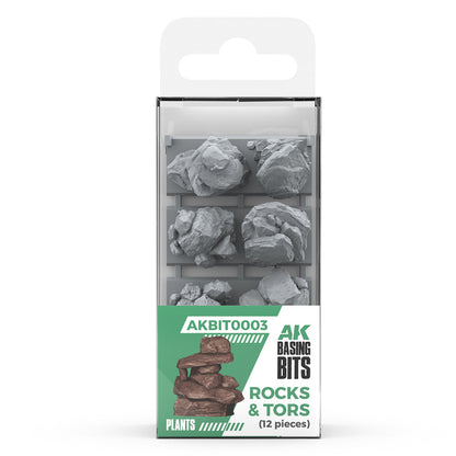 AK Interactive Basing Bits: Rocks & Tors (12 Pieces)