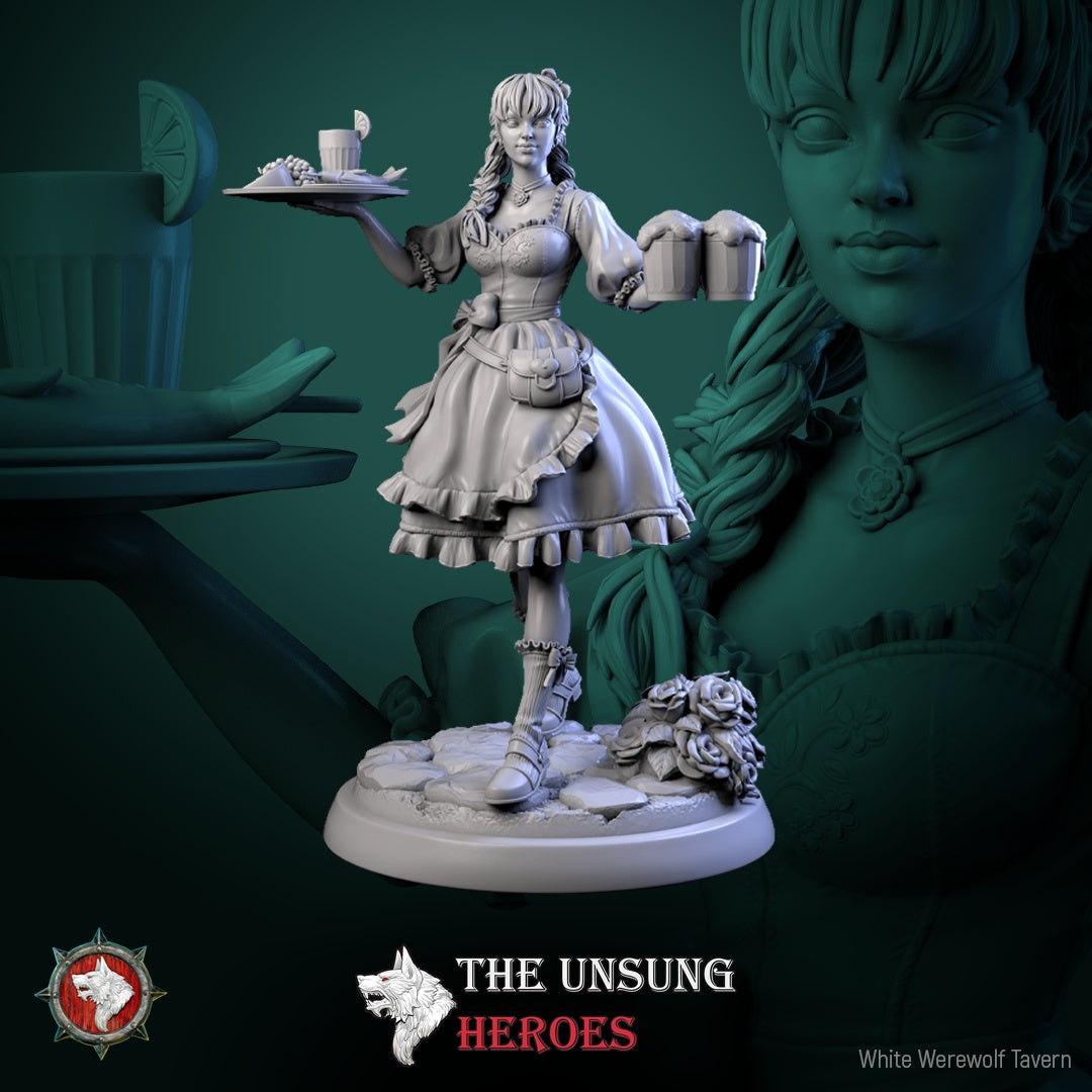 Alehouse Maids Miniature Set – Fantasy Tavern NPCs & Bust