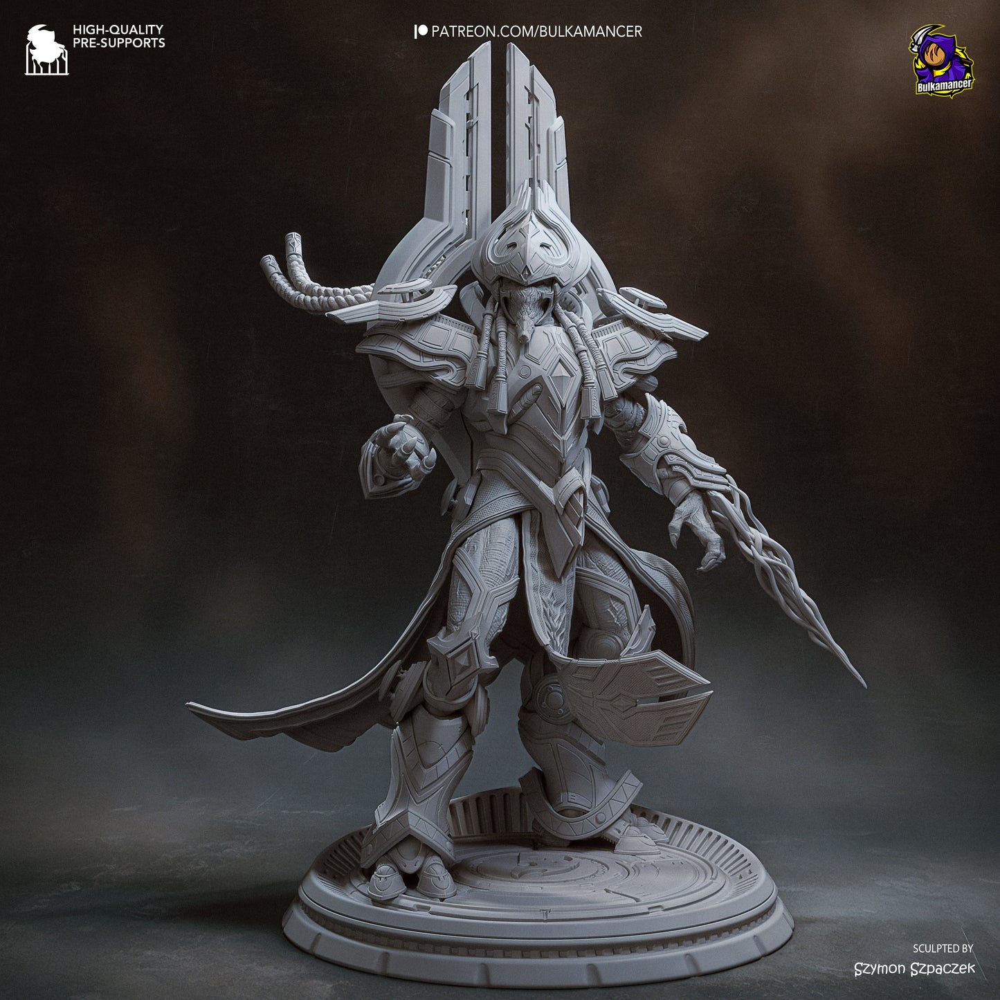 Artanis StarCraft Protoss Hierarch 1:8 scale figure front view armored sci-fi base