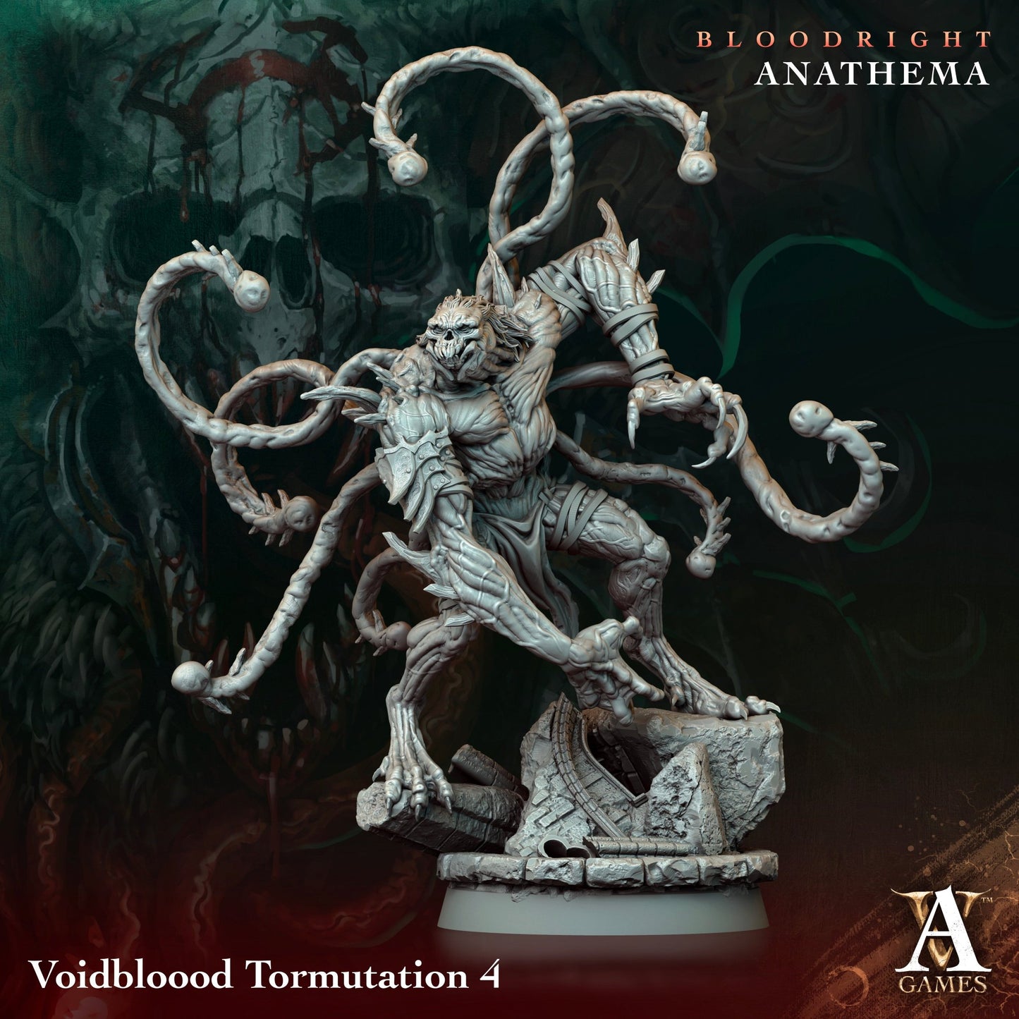 Voidblood Tormutation figure highlighting its detailed tendrils and feral stance, ready for dark TTRPG campaigns.