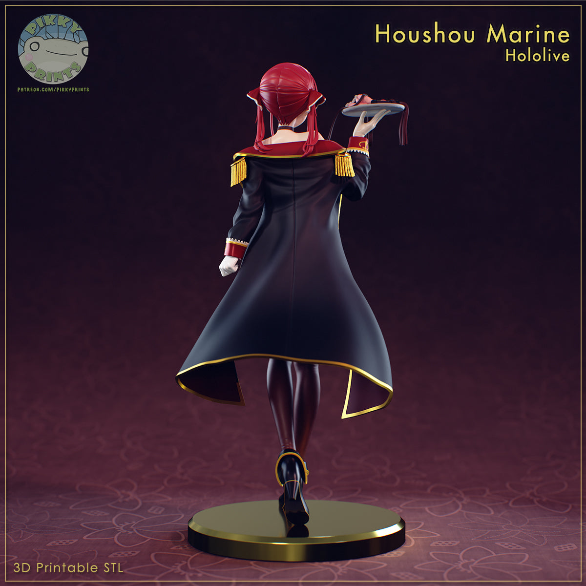 Houshou Marine Hololive 1:7 scale figure rear view long coat back details